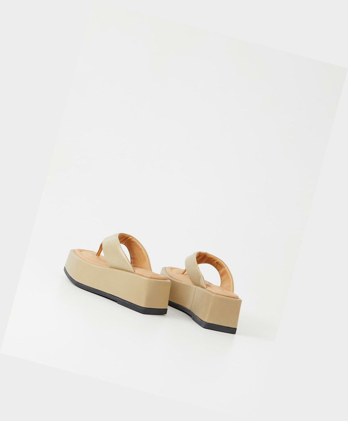 Women's Vagabond Juno Platform Sandals Beige | FSNECV217