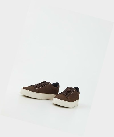 Men's Vagabond John Sneakers Dark Brown | CEHLBA352