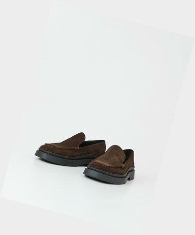 Men's Vagabond Mike Loafers Dark Brown | GSTAQI507