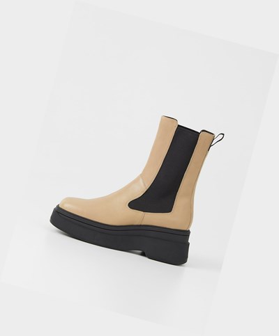 Women's Vagabond Carla Ankle Boots Beige | IAVOTH604