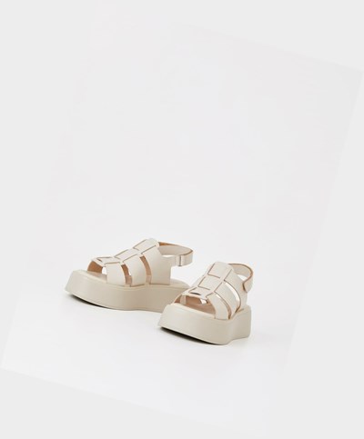 Women's Vagabond Courtney Platform Sandals White | SQGJYV270