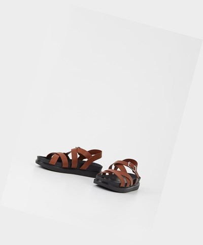 Women's Vagabond Erin Platform Sandals Brown | PZRAYW314