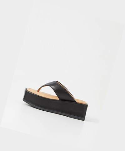 Women's Vagabond Juno Platform Sandals Black | MOURKZ904